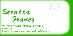 sarolta francz business card